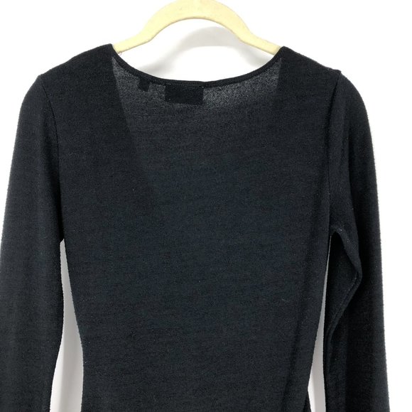 Wilfred Free Aritzia Black Hari Longsleeve Surplice Neck Wrap style Bodysuit S - Picture 9 of 16